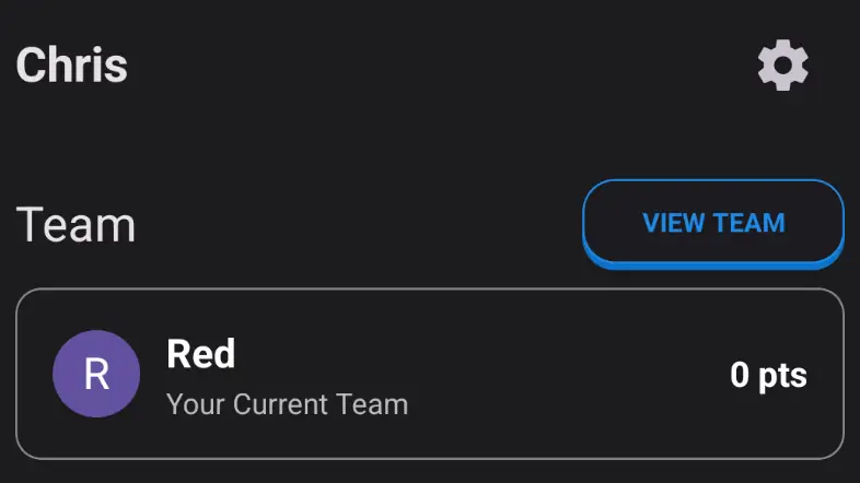 View Team button on the You tab in the Thrillify app
