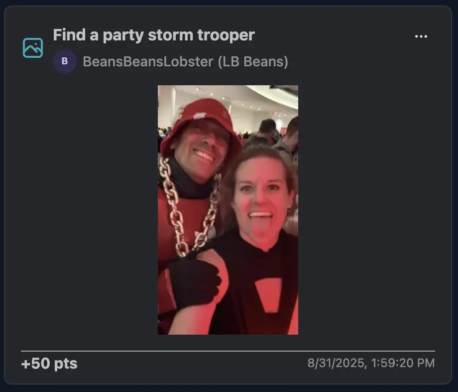 Two players grinning wildly, one dressed in bright red with a chunky gold chain, the other sticking their tongue out like they're about to headline the dance floor.