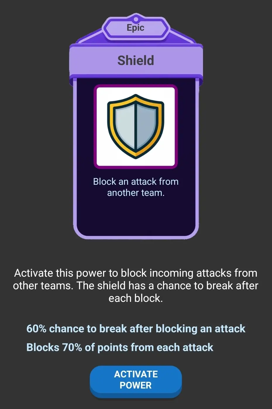 The Shield power card